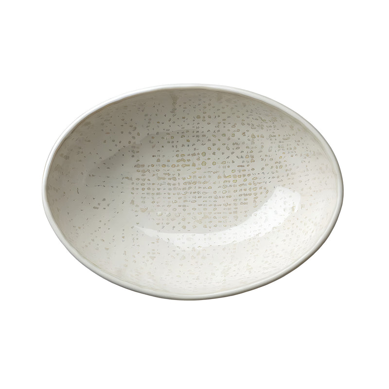 Knit Warm Beige Oval Dish