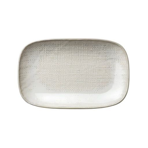 Knit Warm Beige Rectangular Plate Small, Porcelain