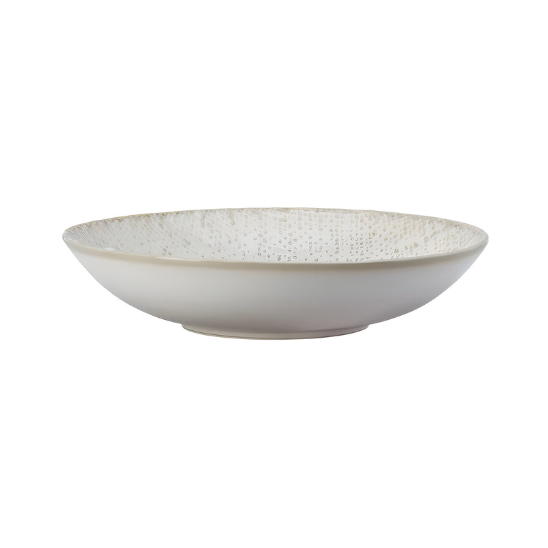 Knit Warm Beige Deep Coupe Plate, Porcelain