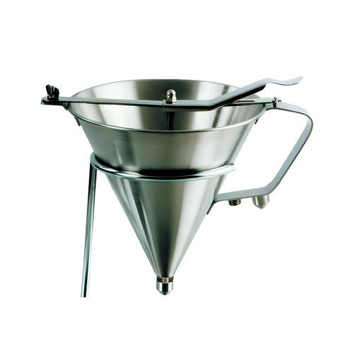 Confectionery Funnel with 2 Nozzles and Stand, Stainless Steel